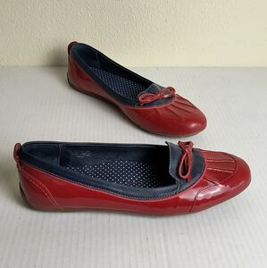 L.L. Bean Women's Red and Blue Loafers Shoes Duck Style Casual Driving Walk 8M